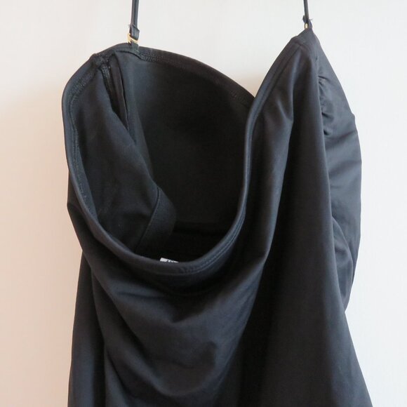 TOMMY BAHAMA Pearl Convertible One-Piece Swimsuit in Black Ruched - Size US 12 - Picture 10 of 13